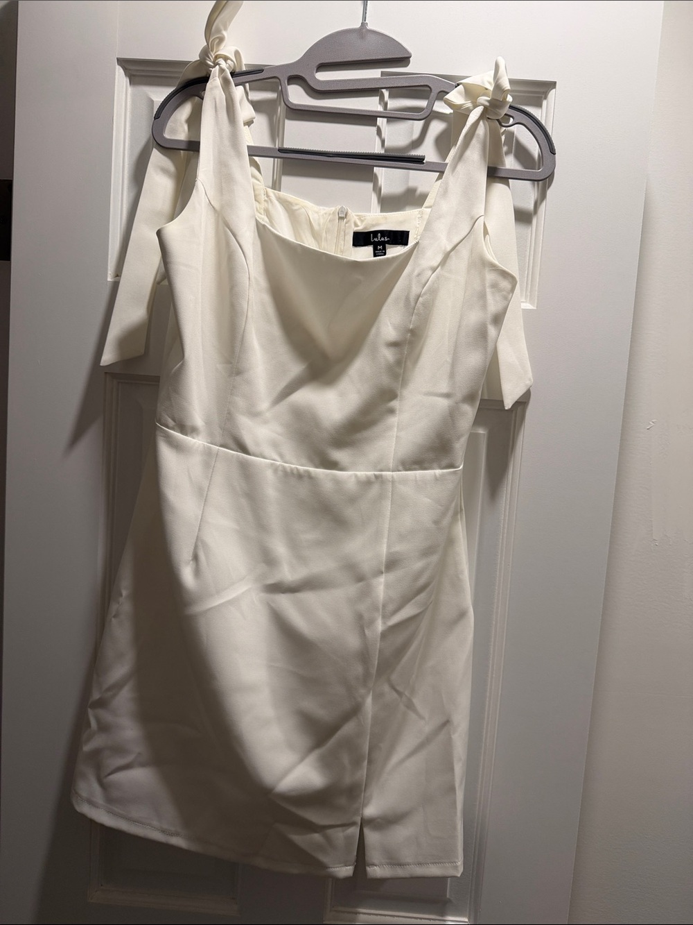 Lulu's Ivory Tie-Shoulder Mini Dress